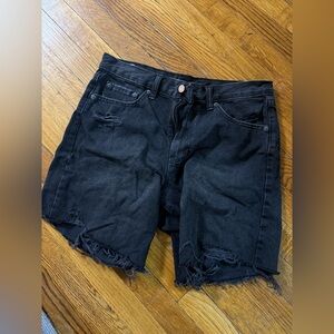 GAP Black Distressed Jean Shorts
